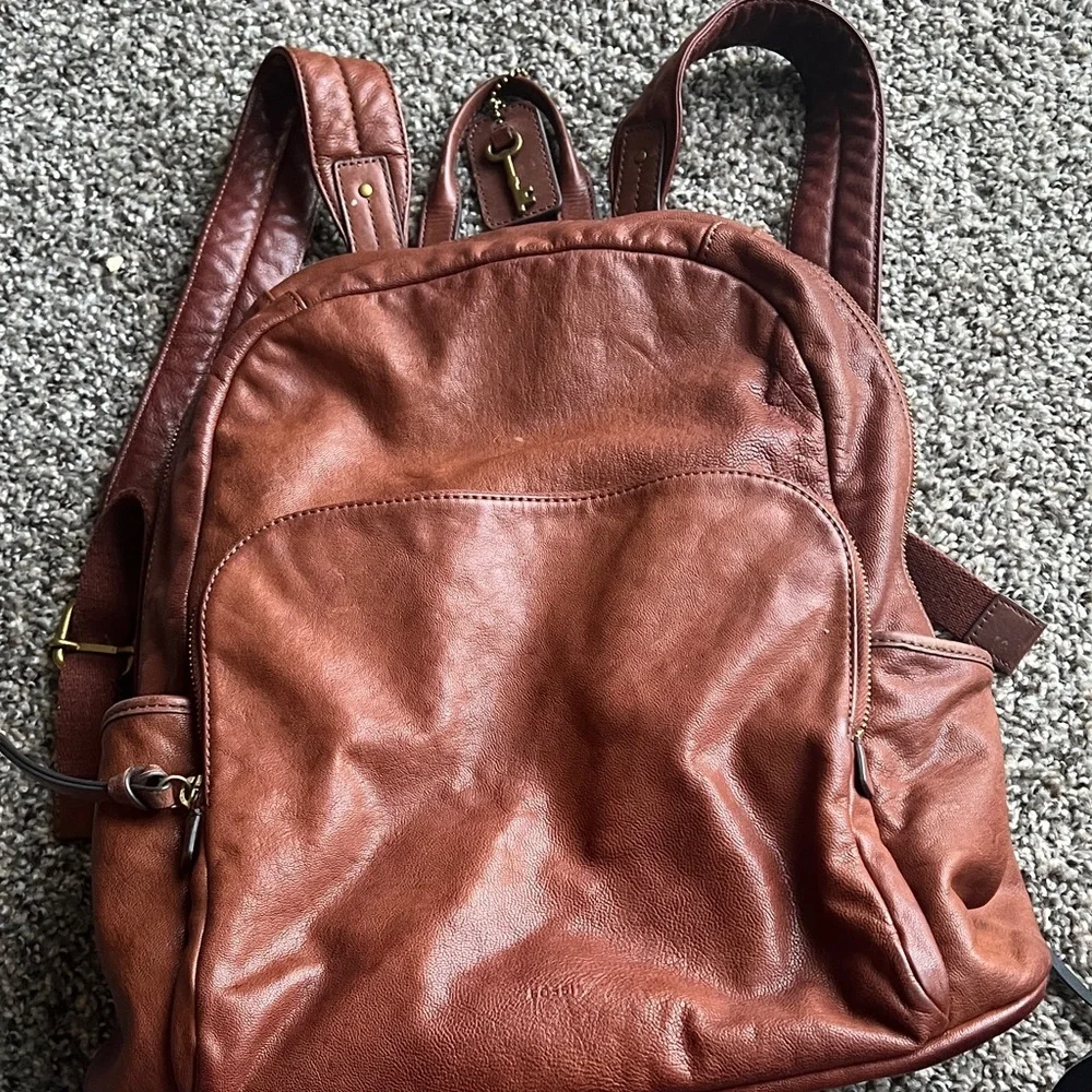 Fossil Brown Leather Backpack - Classic women’s Daypack